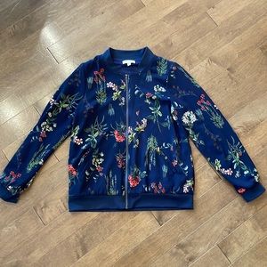 Faith and Joy brand floral bomber.
